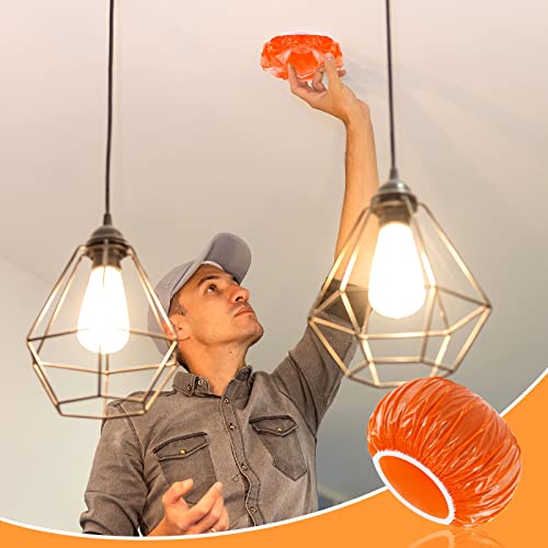 Tessco 12 Pieces Smoke Detector Fire Alarm Dust Paint Cover Thicken Elastic Stretch Plastic Smoke Detector Fire Alarm Cover During Cooking or Baking, Orange