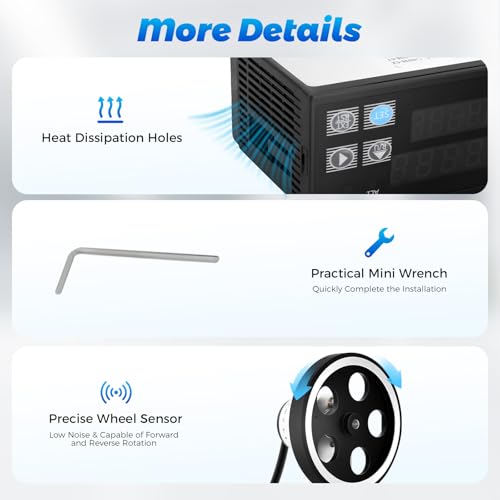 Digital Length Meter Counter 0-999999m/3280837ft with 3 Modes, Dual Relay Alarm
