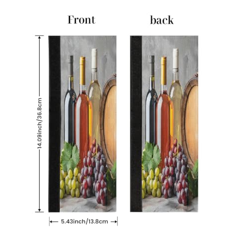Cemfyzoch E Glass Fruit Grapes Wine Refrigerator Door Handle Covers Set of 2