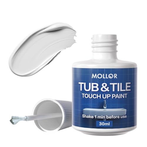 Tub and Tile Paint, Semi-Gloss White Touch Up Paint Pen for Scratches, Chips, Spots, Cracks on Bathtub, Porcelain, Enamel and Toilets,1.5 Fl Oz(White)