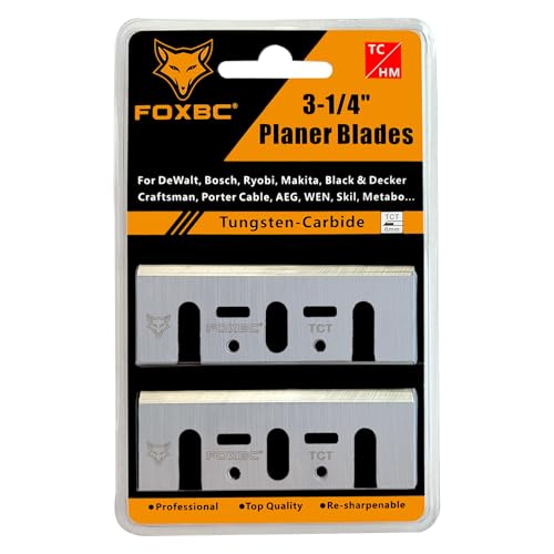FOXBC 3-1/4 Inch 82mm TCT Carbide Planer Blades Replacement For Makita N1900B, KP0810, XPK01, DeWalt D26676, DW6655, DW680, Bosch 1594 PA1205, Ryobi and most Hand-Held Planer