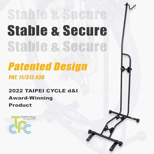 CyclingDeal Classic Upright & Horizontal Bicycle Storage Rack for Bikes up to 29"