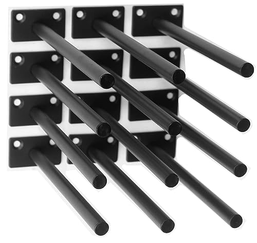 MHMYDZ 12 Pack 8" Black Solid Steel Floating Shelf Brackets Concealed Supports