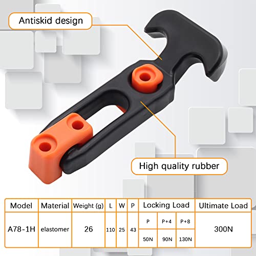 BokWin 2 Pcs Rubber Draw Latch T Handle,4.3 Inch Flexible Hasp Latch for Tool Box Golf Cart Cooler(Orange)