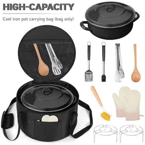 Dutch Oven Bag for 14 Inch Dutch Oven, Oven Bags with Extra Pockets