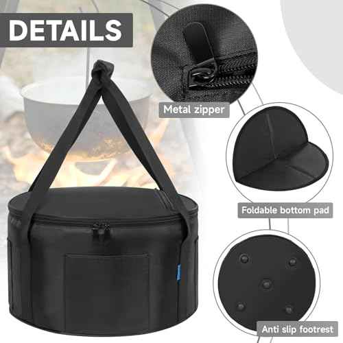 Dutch Oven Bag for 14 Inch Dutch Oven, Oven Bags with Extra Pockets