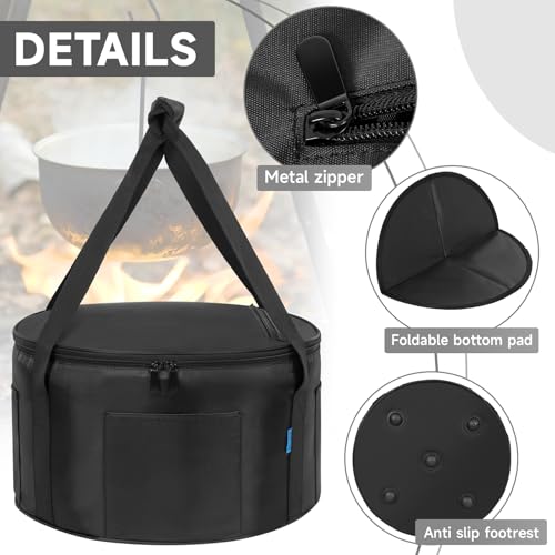 Dutch Oven Bag for 14 Inch Dutch Oven, Oven Bags with Extra Pockets