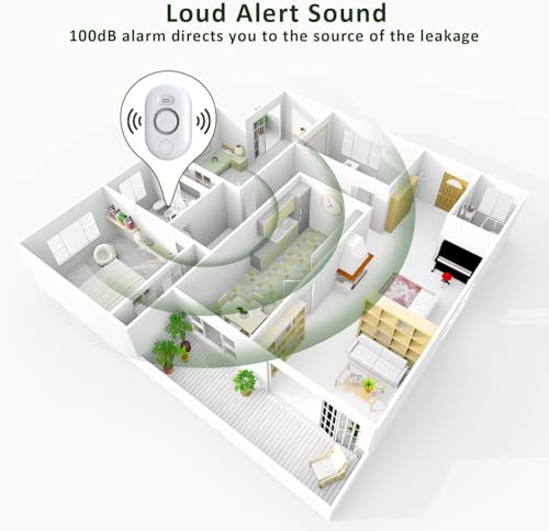 METAK White Water Leak Detector Sensor Alarm - Basement Flood Monitoring, 1 Sensor