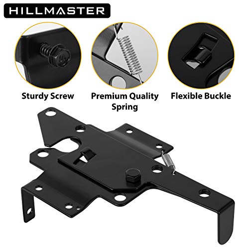 HILLMASTER Black Heavy Duty Self-Locking Gate Latch for Wooden & Metal Fences, Post Mount, 1 Pack