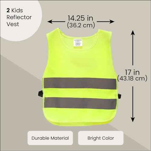 BLUE PANDA 2 Pack Kids Reflective Safety Vest - Kids High Visibility Safety Vest for Outdoor Night Activities, Construction Worker Costume, or Costume Play