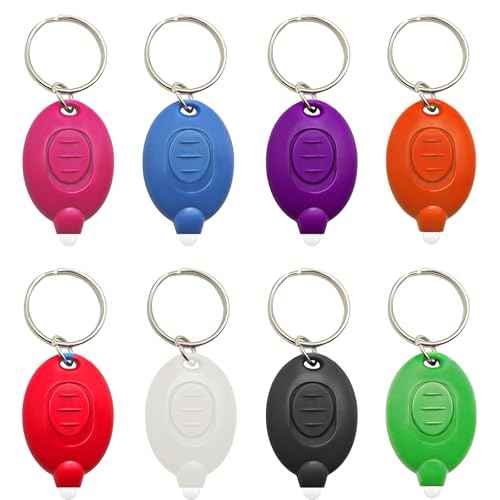 Mini LED Keychain Flashlights, Ultra Bright Keychain Flashlight Bulk, Compact and Lightweight Micro Torch, Emergency and Outdoor Pocket Flashlight, Multicolor Shell (8PCS)