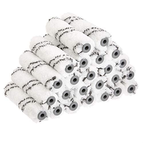 Amazon Basics 4-Inch Microfiber Paint Roller Covers 24-Pack for Smooth Finish - Shedless & Washable