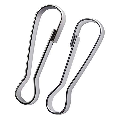 Newflager 1 Inch Stainless Steel Spring Hooks 100 Pack, Rust-Proof Lanyard Clips