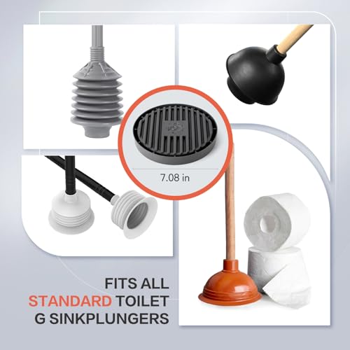 Bathroom Plunger Tray - Ventilated Drip Catcher for Toilet Plungers, Quick Drying