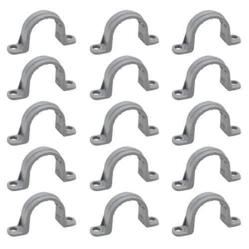 3/4 Inch 15pcs PVC Pipe Straps Reliable 2-Hole Plastic Conduit Clamps for Secure and Organized Mounting of PVC Pipes Conduits, and Cables UL Certified for Safety