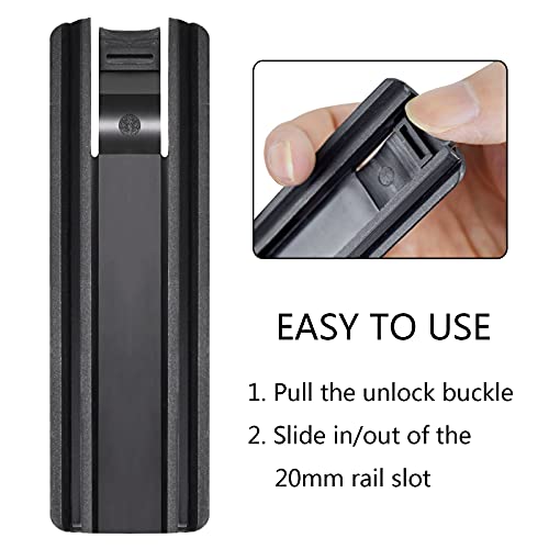 ACTIONUNION Pressure Switch Mount for PEQ 15 and Tactical Flashlight fits 20mm Picatinny Rail (Black, 1 Pack)