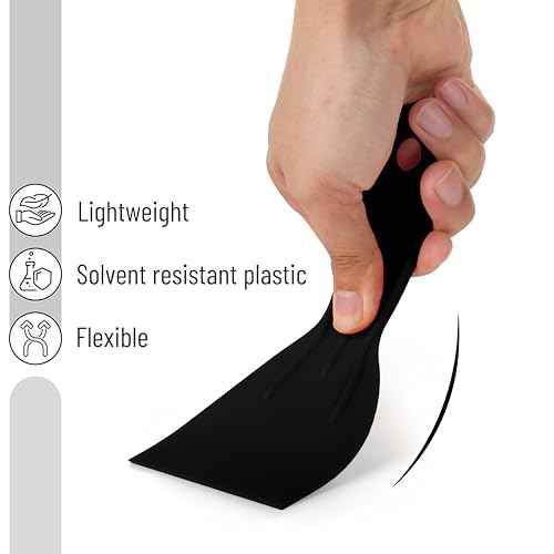 Bates 6 Pack Black Plastic Putty Knife Set - Paint Scraper, Spackle Tool, Spreader