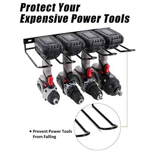 Power Tool Organizer - Wall Mount Style Heavy Duty Tool Shelf & Rack with Compact Design