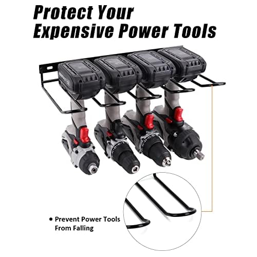 Power Tool Organizer - Wall Mount Style Heavy Duty Tool Shelf & Rack with Compact Design