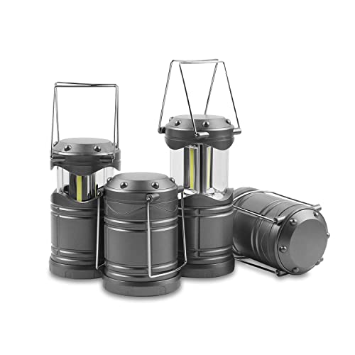 Lichamp Dark Gray LED Camping Lantern 4 Pack Portable Collapsible Emergency Light