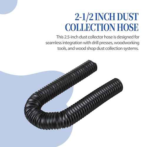2 1/2'' x 36'' Dust Collection Hose Flexible for Drill Press, Woodworking and Wood Shop Dust Collection System 2.5 Inch Dust Collector Hose 1Pcs