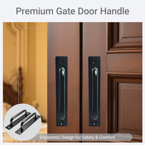 5.8 Inch Barn Door Handle Set - Premium Aluminum Alloy Gate Handles (2PCS)