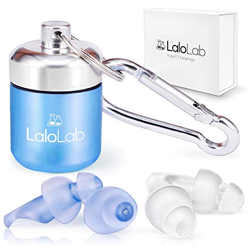 Ear Plugs for Sleeping with Case by LaloLab - 2 Types of Reusable Earplugs Sound Blocking - Ideal for Sleep & Snoring, Travel, Swimming, Concert, Work - The Kit Comes with Elegant Gift Box (Medium)