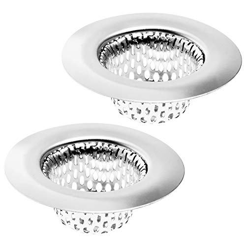 2 Pack Stainless Steel Sink Strainers for Bathroom & Utility Drains