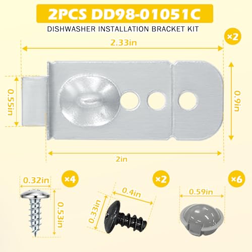 Samsung DD98-01051C Dishwasher Installation Brackets Kit – 2 Pack, 1 Set