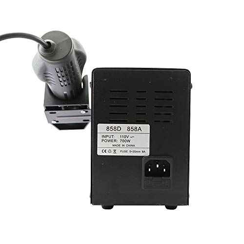 Hot Air Heat Soldering Gun 858D 700W 110V BGA Rework Solder Desoldering Station For SMD Welding Repair Tools Kit (Black 858D SET-3)