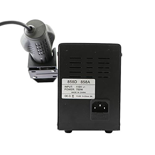Hot Air Heat Soldering Gun 858D 700W 110V BGA Rework Solder Desoldering Station For SMD Welding Repair Tools Kit (Black 858D SET-3)