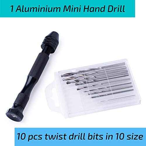 Mr. Pen- Hand Drill with 10 Drill Bits (0.6-3.0mm), Jewelry Drill, Resin Drill, Mini Drill, Hand Drill for Jewelry Making, Pin Vise Hand Drill, Hand Drill for Resin, Micro Drill Bit, Mini Drill Set