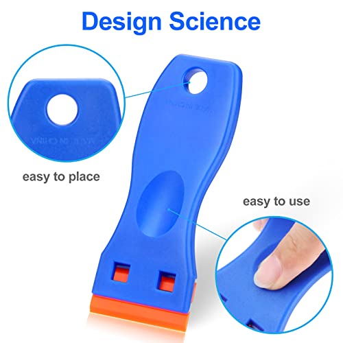 Plastic Razor Blade Scraper Set with 100 Blades for Sticker & Paint Removal