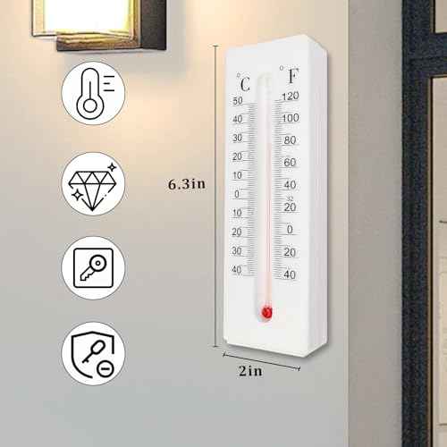 Key Cabinet Outdoor, Key Lock Box, Thermometer Decorative Hide a Keys Lockbox for Outside Waterproof Dexspoeny Secret Hidden Storage Coins, Money and Hold House Spare Keys for Safe Storage