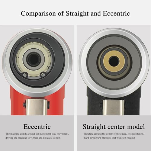 Red 3-Inch Mini Pneumatic Orbital Sander with 10 Sandpapers for Wood Metal Car Finishing