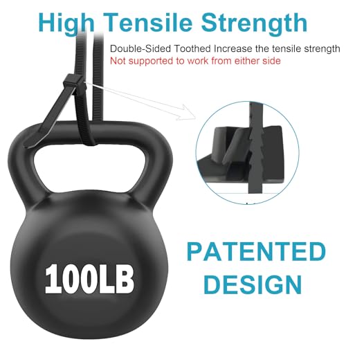 JIANYANG 12 Inch Heavy Duty Zip Ties 100 Pack, 100lb Tensile Strength, Double-Sided Toothed Nylon Cable Ties for Indoor Outdoor Use