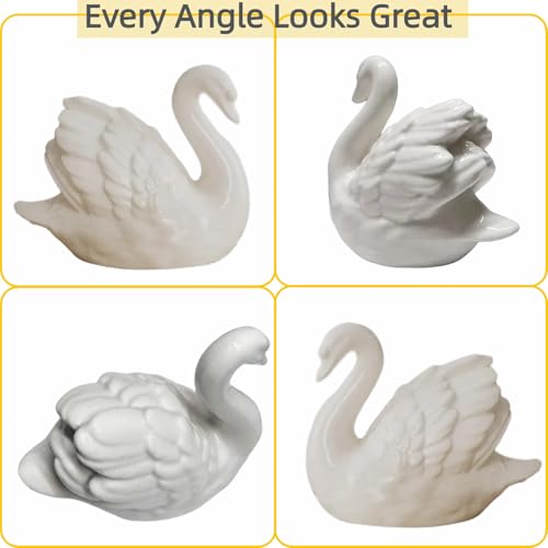 Bnrkmeb White Swan Decorative Ceramic Toilet Bolt Covers - Easy Install
