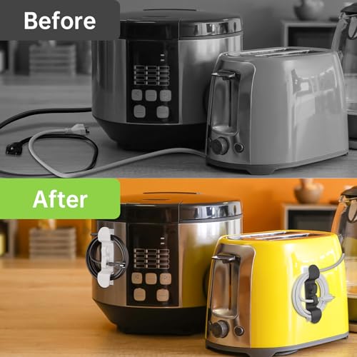 Daisyhome 6-Pack Cord Organizer for Appliances - Upgraded 3 Black + 3 White