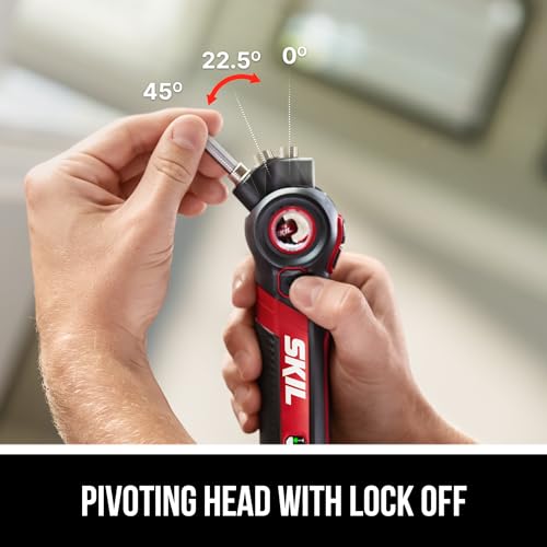Skil Twist 2.0 4V Rechargeable Cordless Screwdriver Kit with Pivoting Head & 28 Bits