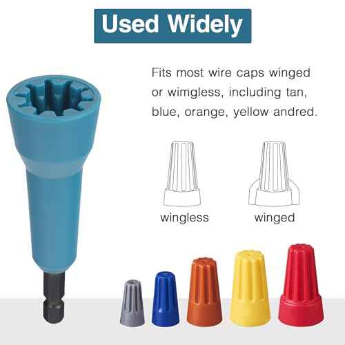 Wire Nut Twister,Wire Twisting Tool,Wire Nut Twiter for Drill,Spin Twist Wire Connector Socket,Wire Connector Driver with 1/4" Chuck,Wire Stripping and Twisting Tool for Cable Quick Stripping(2pcs)