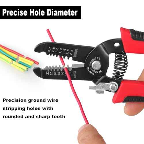 10-22 AWG Wire Stripper Cutter, Multifunctional Multi-Size Wire Stripping Tool, Manganese Steel, Non-Slip Handle Design and Superb Craftsmanship