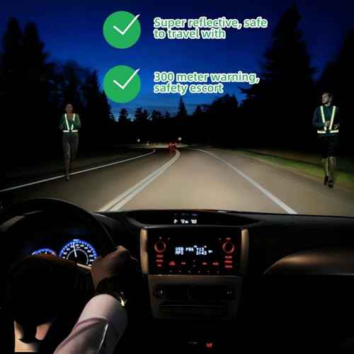 High Visibility Reflective Vest for Running at Night, Adjustable Safety Vest for Men Women, Lightweight Breathable for Jogging Cycling Walking