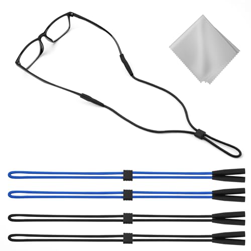 Kids Glasses Strap 4 PCS - Sunglasses Straps Cords for Boys Toddler and Girls - Eyeglass Holders Around Neck - Adjustable Eyewear String Lanyard Retainer 20 Inch