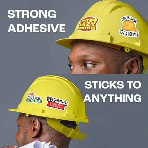 200 PCS Hard Hat Stickers for Adults (No Duplicates) Sarcastic, Meme, & Funny Stickers for Water Bottles, Toolbox, Helmet, & Hard Hat Accessories ? Ideal for All Blue Collar Workers