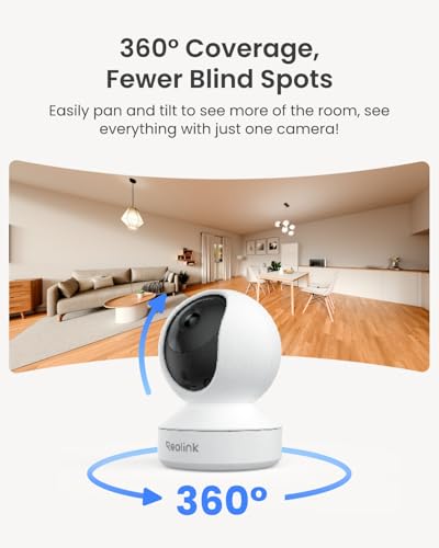 REOLINK 4MP 2K Indoor WiFi Security Camera E1 White-1Pack