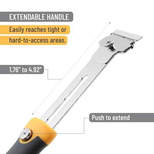 Bates- Razor Blade Scraper Set, 2 Pack, Standard and Adjustable Handle, Extra 20 Blades, 13x Stainless Steel, 2x Carbon Steel, 5x Plastic Blades, Razor Scraper Tool with Built-in Storage