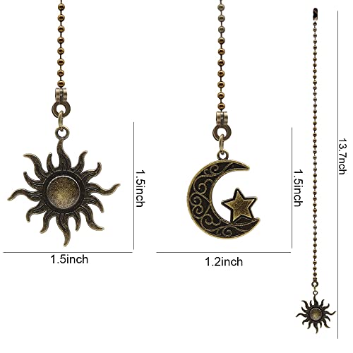 Copper Ceiling Fan Pull Chain Set Decorative Beaded Pendant Extension 12 Inches - Totem Bohemia Style