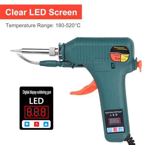 Soldering Gun Kit - Soldering Iron Kit with Adjustable Temp 180-520¡ÆC, ON/OFF Button, 80W LED Digital Internal Heat Soldering Gun, Auto Send Tin Soldering Kit for Electronics Welding Repair DIY