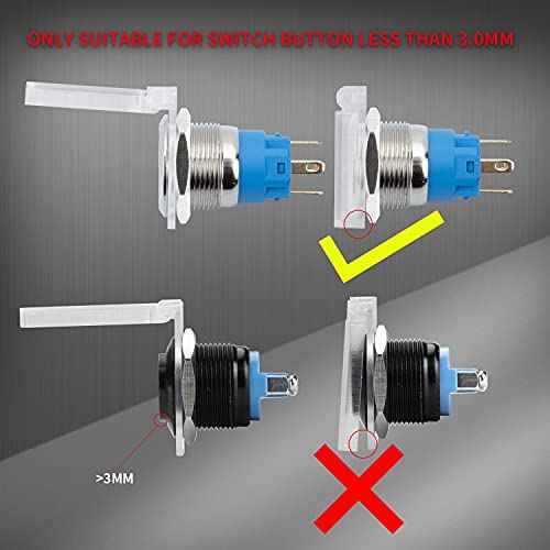 DaierTek 22mm Push Button Cover Child Proof Transparent Safety Power Button Switch Cover Guard Protector for Computer PC Desktop -3Pack