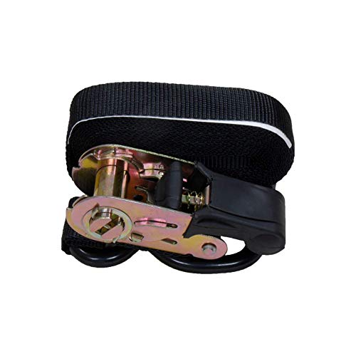 Black 1-Inch x 15ft Ratchet Tie Down Straps for Cargo, 12-Pack